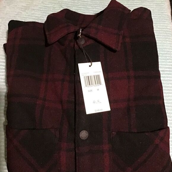 MICHAEL KORS Men’s WOOL Buffalo Plaid woven Shirt Jacket M - Picture 6 of 14